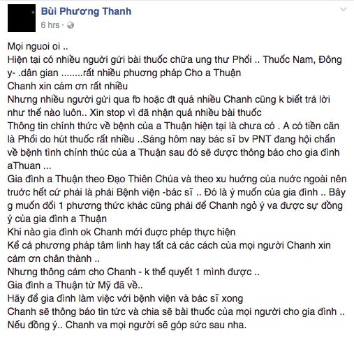Ca si Minh Thuan da tinh han, suc khoe tien trien tot-Hinh-2